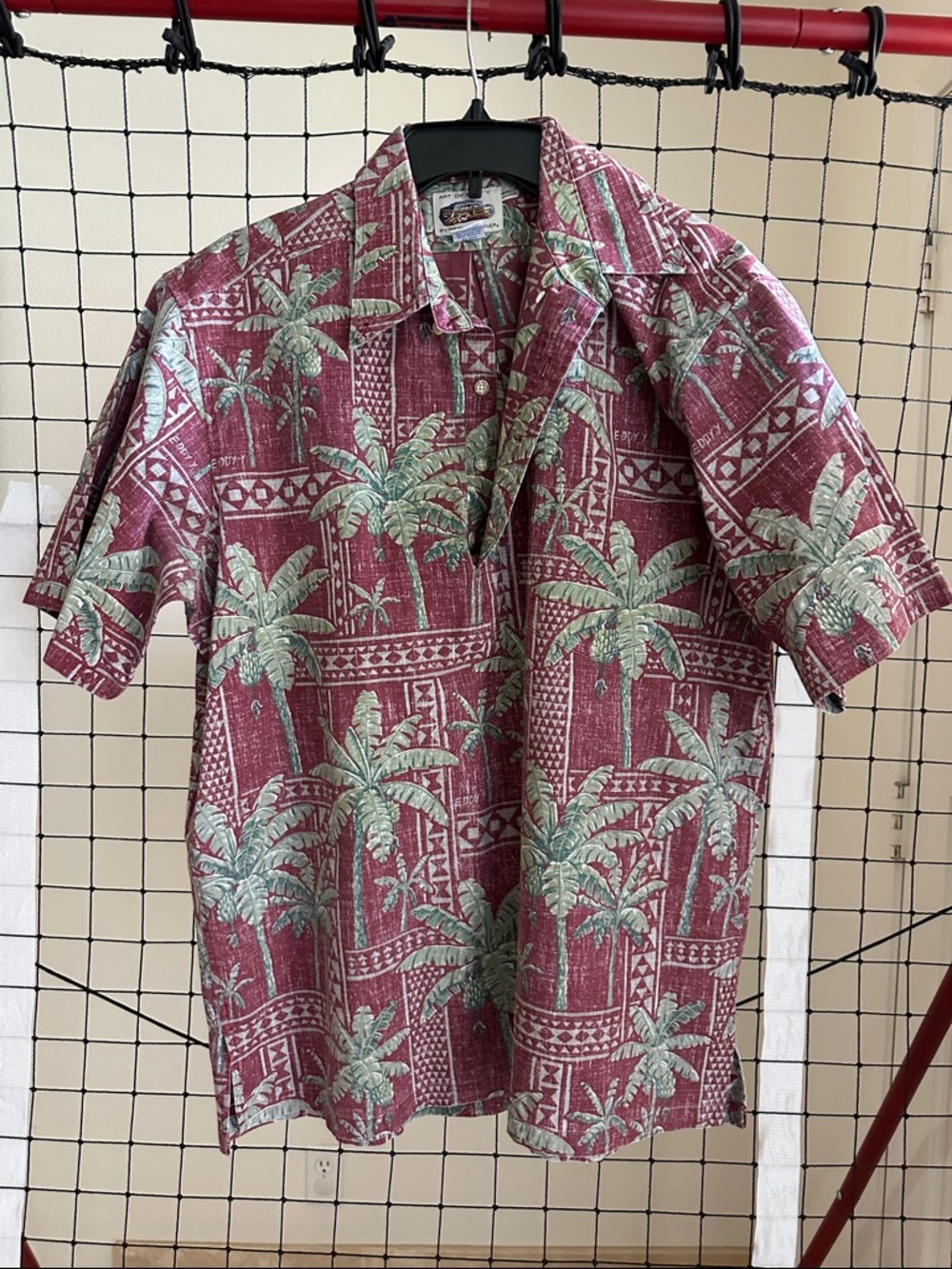Classic Red Palm-Print Short Sleeve Shirt by Reyn Spooner